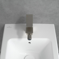 Baterie pentru bideu Villeroy&Boch, Architectura Square, cu ventil cu tijă, brushed nickel